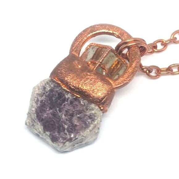 'Dejourliev' Hexagonal Ruby & Pyrite Cube Necklace - Picture 1 of 9